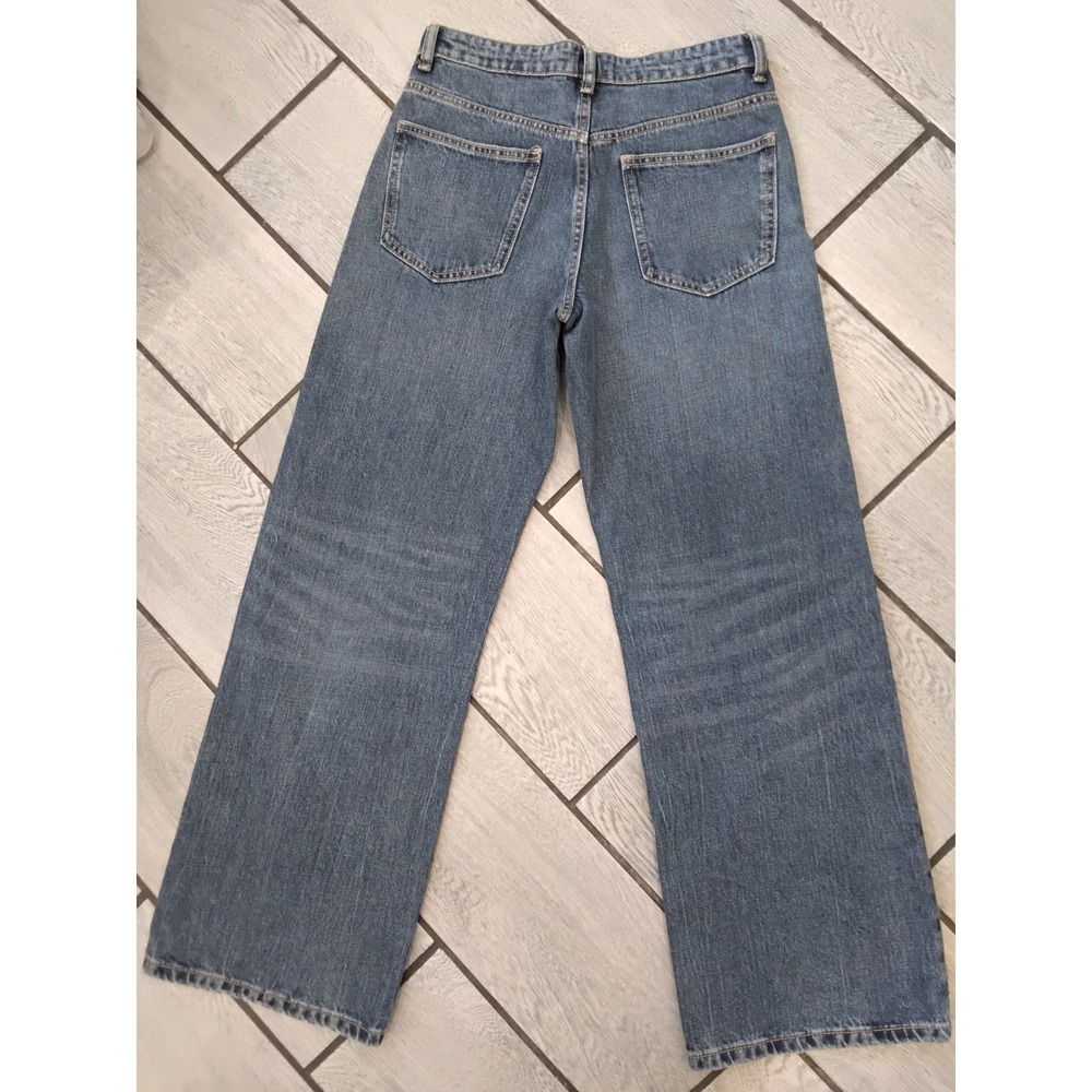 Zara Rhinestone Embellished Wide Leg Jeans Blue Denim High Rise Size 2 8197/217 - Picture 7 of 7